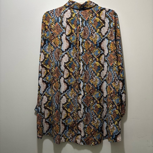 Insight Python Print Button Up Tunic Top Size S - Picture 3 of 11